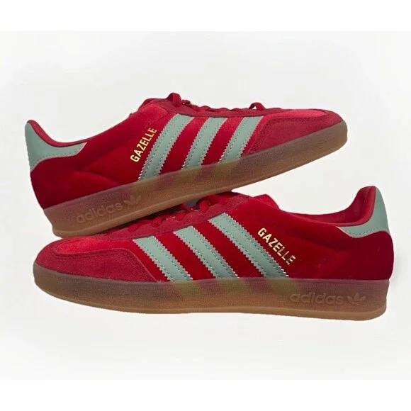 adidas gazelle silver green womens adidas Gazelle Indoor Shoes Red 8.5 main image 1